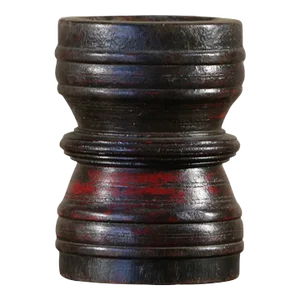 Vintage 1970s Wooden Mortar Repurposed Rustic Candle Holder