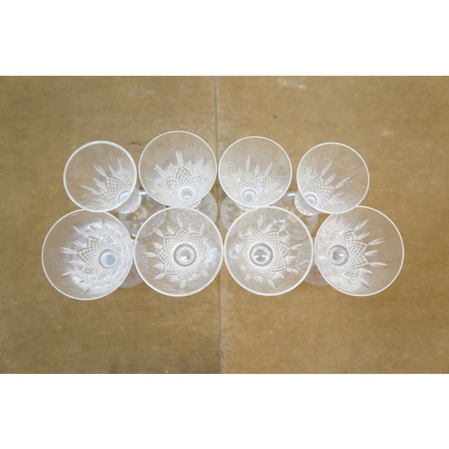 Late 20th Century Lenox Masterpiece Diamond Cut Crystal Wine & Champagne Stemware Glasses - Set of 8 For Sale - Image 6 of 16