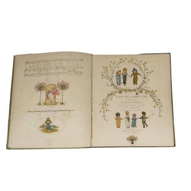 Antique Kate Greenaway a Day in a Child's Life Book Stunning Illustrations Songs Children's For Sale - Image 9 of 11