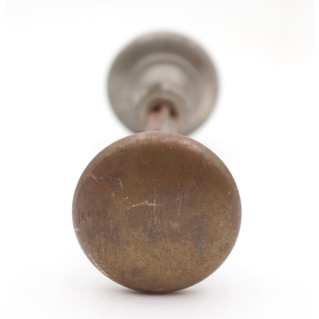 Metal Mid 20th Century Traditional Brass Passage Door Knob Set For Sale - Image 7 of 9