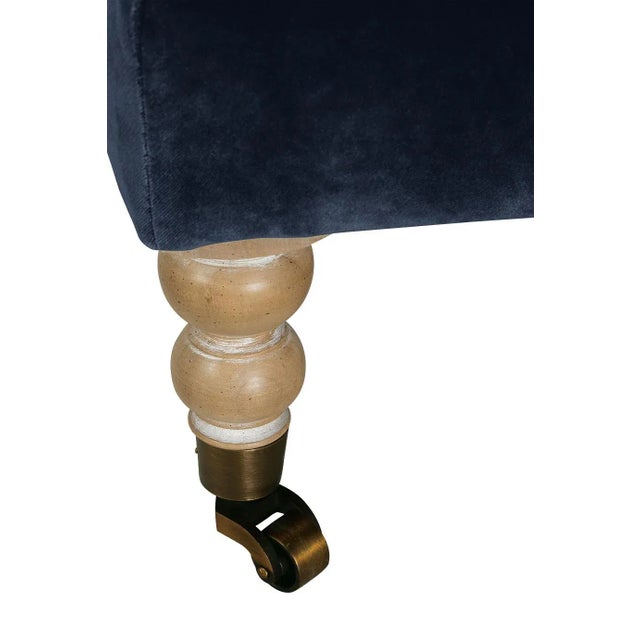 Greta Ottoman, Midnight Velvet For Sale - Image 4 of 8