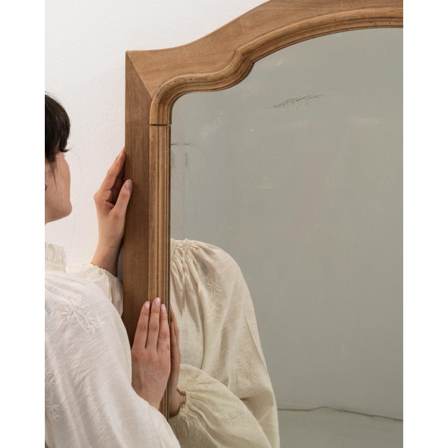 Brown Circa 1900 French Louis Philippe Style Wooden Wall Mirror For Sale - Image 8 of 8