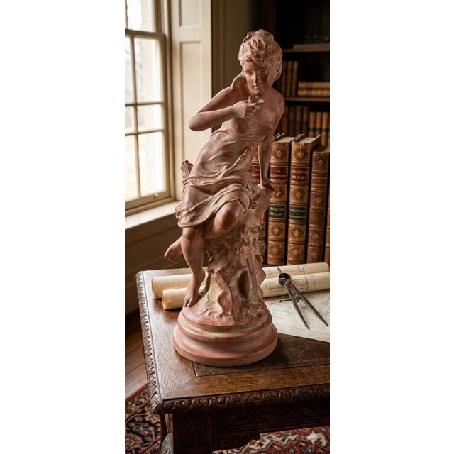 French Reproduction of Mathurin Moreau’s “La Source” – French Academic Classical Sculpture Great for Neoclassical, English & Grand Tour Decor. See Pics! For Sale - Image 3 of 12