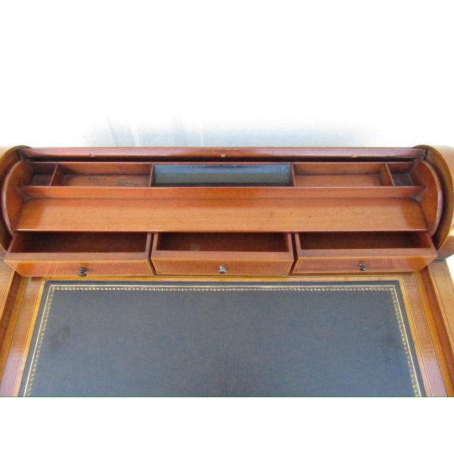 Antique English Cylinder Secretary Desk by Hobbs of London For Sale - Image 13 of 18