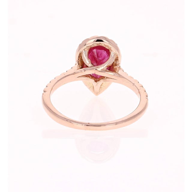 2.21 Carat Ruby Diamond 14 Karat Rose Gold Engagement Ring, Size 6.5 For Sale - Image 4 of 6