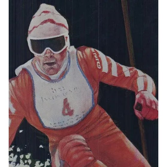 Artist: Unknown Title: XIII Olympic Winter Games Year: 1980 Signed: No Medium: Foil Print Paper Size: 30 x 21 inches (...