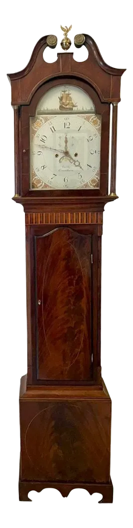 Antique George III Inlaid Mahogany Long Case Clock