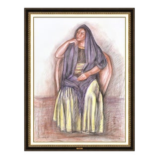 1970s Seated Woman, Raúl Anguiano For Sale