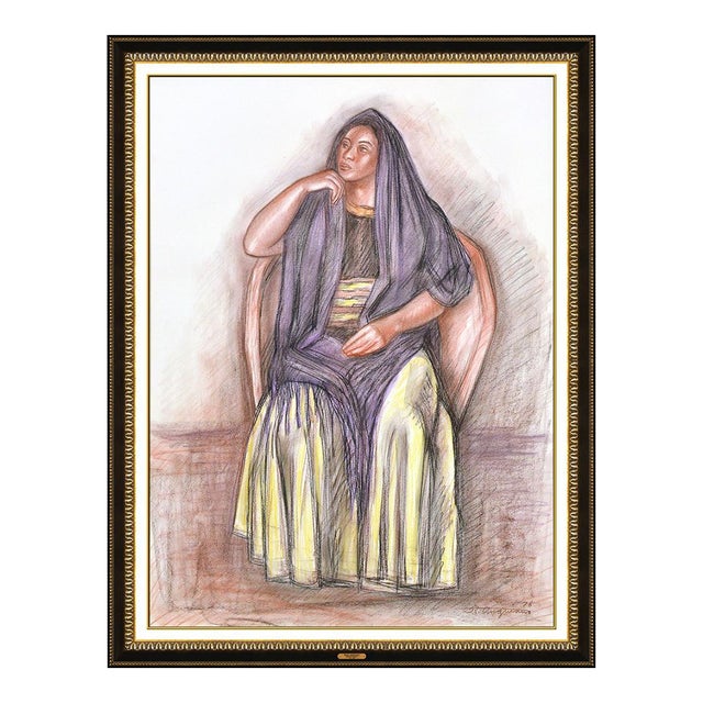 1970s Seated Woman, Raúl Anguiano For Sale