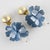 Francoise Montague Paris by Cilea Resin Clip Earrings Blue Hydrangea Flowers For Sale - Image 4 of 8