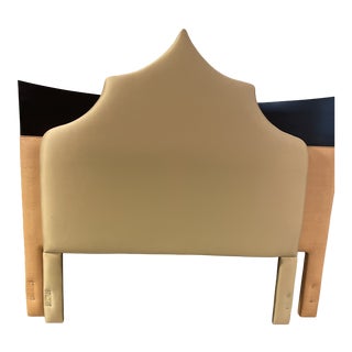Queen Size Jonathan Rachman Custom Design Moorish Arch Tan Upholstered Headboard For Sale