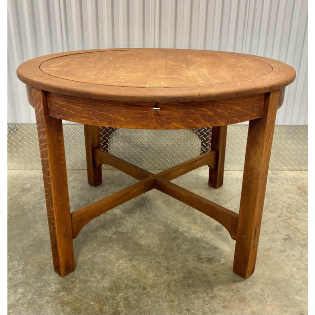 Antique 1920’s Prohibition Era Craftsman Oak Flip Top Game Card Poker Table Style of Stickley