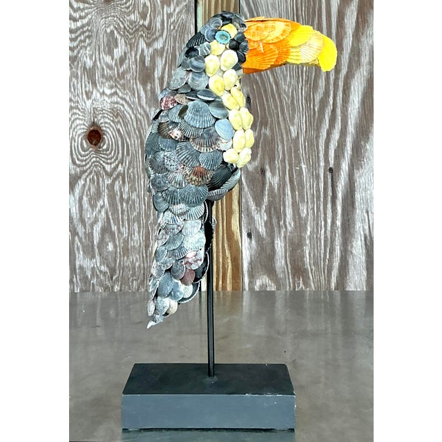 Late 20th Century Vintage Coastal Shell Encrusted Toucan For Sale - Image 5 of 8