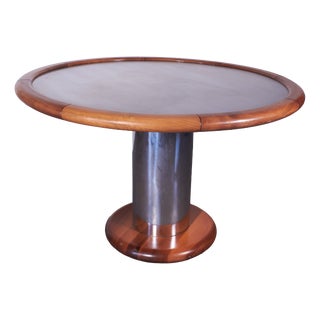 Steel and Wood Table attributed to Ettore Sottsass, 1970s For Sale