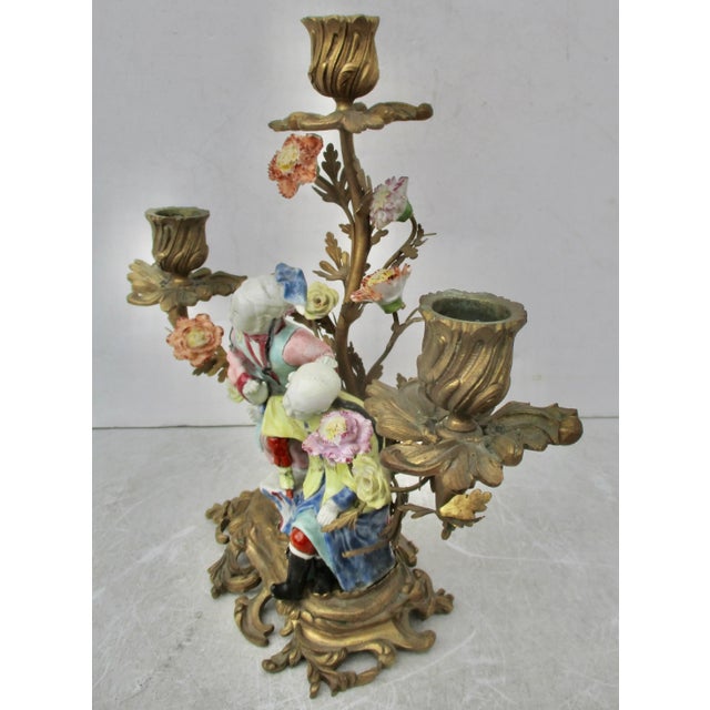 Chinese !8th Century Chinese Porcelain and Ormolu Candelabra For Sale - Image 3 of 13