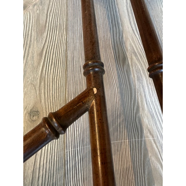 Wood Vintage Brass-Top Coffee/Accent Table Moroccan-Esque For Sale - Image 7 of 9