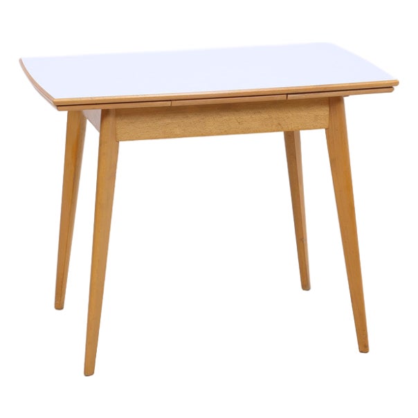 Mid-Century Extendable Dining Table in Wood and Resopal, 1970s For Sale