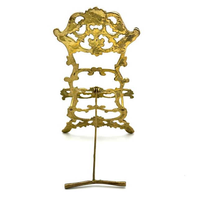 Mid 20th Century Mid-20th Century Vintage Hollywood Regency Solid Brass Table Top Easel For Sale - Image 5 of 5