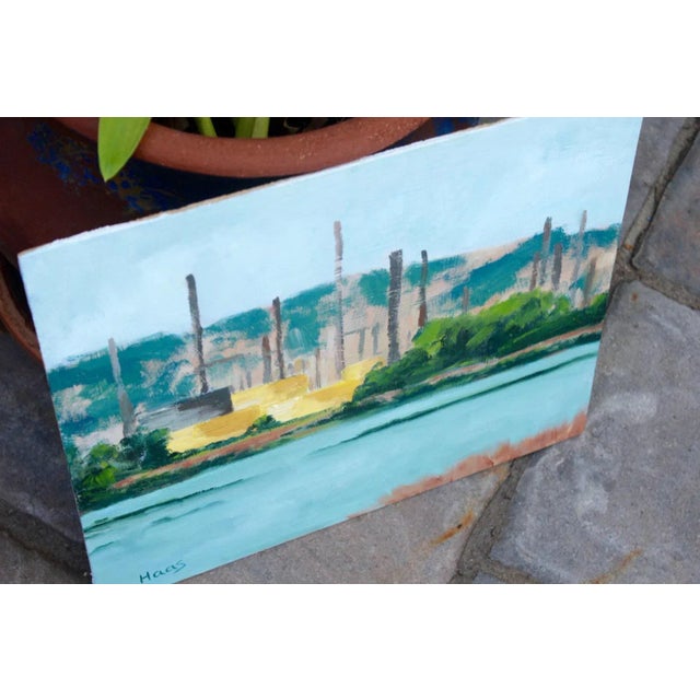 Quiet Places & Journeys — Shell Martinez Refinery Original oil painting by Haas, 11 x 14 unframed on linen panel, signed....