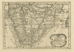 Engraved Map of South Africa by Antoine d'Winter, 1680s