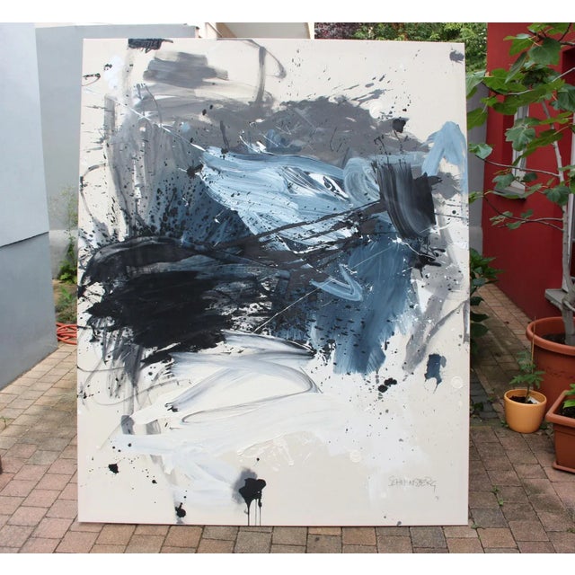 Contemporary Abstract Acrylic / Mixed Media on Canvas Painting “There's a Storm Front Coming” by Daniela Schweinsberg For Sale - Image 11 of 11