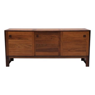 Mid Century Modern Danish Rosewood & Teak Credenza Sideboard – E. Jakobsen Skive, Attributed For Sale