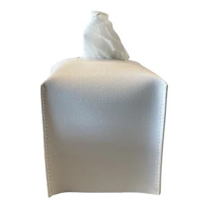 Nicole Sassaman Tissue Box in White