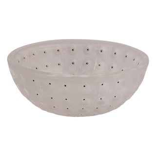 Vintage French Nemours Glass Bowl by Lalique, 1920s For Sale