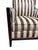 Modern Club Lounge Chair With Ebony Frame and Custom Stripe Upholstery For Sale - Image 4 of 10