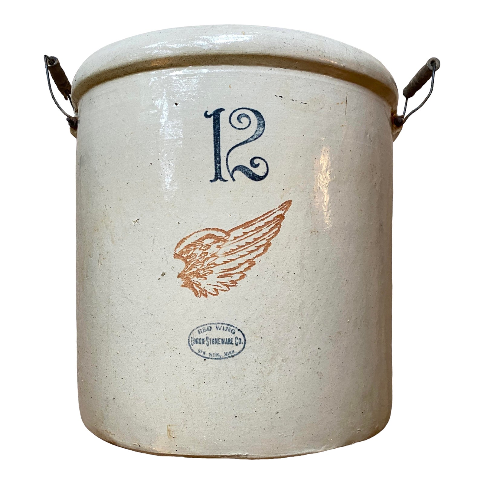 希少 ヴィンテージ Redwing Stoneware社製 12ガロン クロック 1915 Red Wing 12 Gallon Stoneware Crock | Chairish