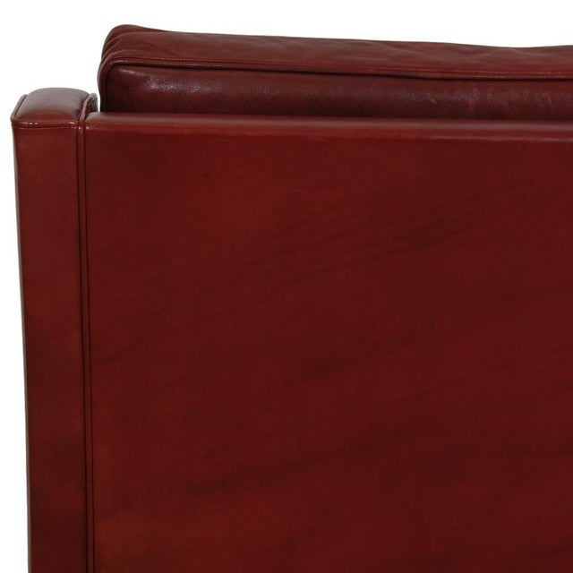 Model 2207 Lounge Chair in Indian Red Anilin Leather by Børge Mogensen, 1990s For Sale - Image 14 of 16