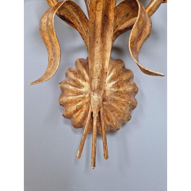 Wall Lights in Gilt Metal, Florence, Italy, 1970s, Set of 2 For Sale - Image 6 of 14