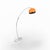 Mid-Century Space Age Orange Floor Arc Lamp, 1970s For Sale - Image 6 of 12