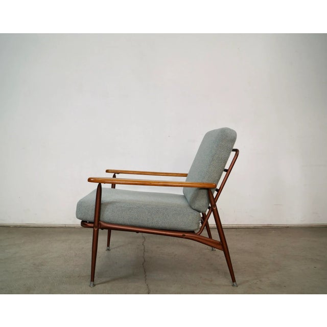1950s 1950’s Mid-Century Modern Baumritter Metal & Wood Lounge Chair For Sale - Image 5 of 12
