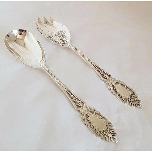 Antique George V Sterling Silver Serving Set by Josiah Williams & Co, 1930, Set of 2 For Sale - Image 9 of 14