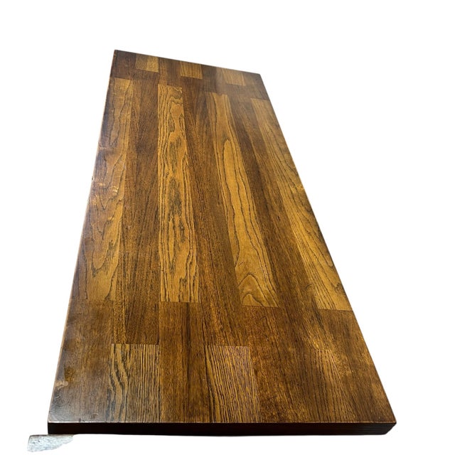 Vintage Lane Oak Brutalist Coffee Table and Side Table For Sale In New York - Image 6 of 12