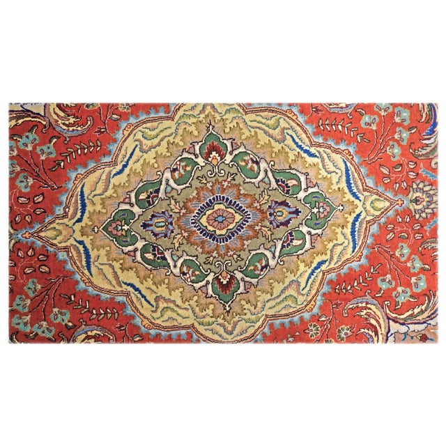 Yellow Antique Persian Tabriz Wool 9x12 Yellow, Taupe & Rose Handmade Area Rug #9902296 For Sale - Image 8 of 11