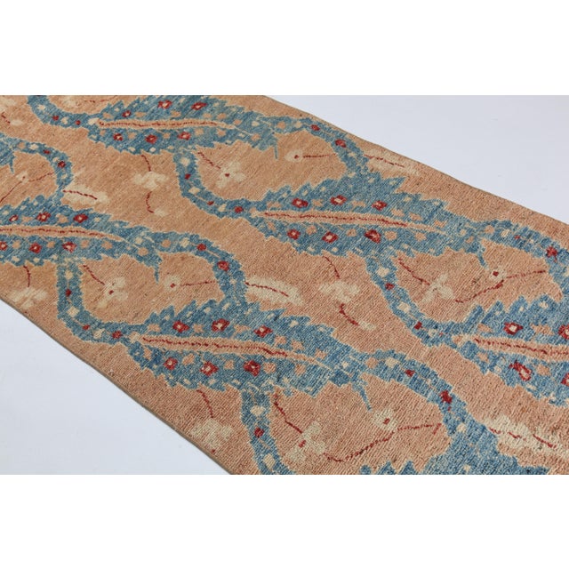 Vintage Oushak Runner Rug – Natural Dyes & Elegance Blue Tone Hallway Rug -2' 4'' X 11' 4'' For Sale - Image 12 of 12