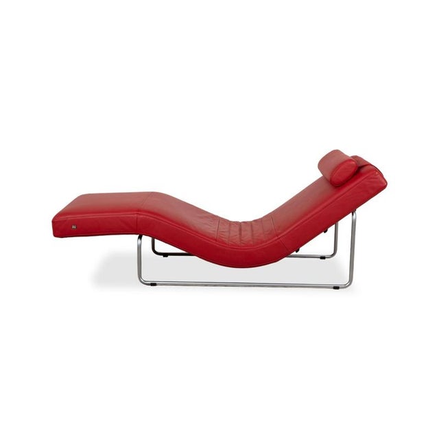Leather Lounger 680 Red Manual Function from Rolf Benz For Sale - Image 14 of 16