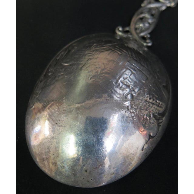 Metal Vintage Continental Silver Serving Spoon For Sale - Image 7 of 7