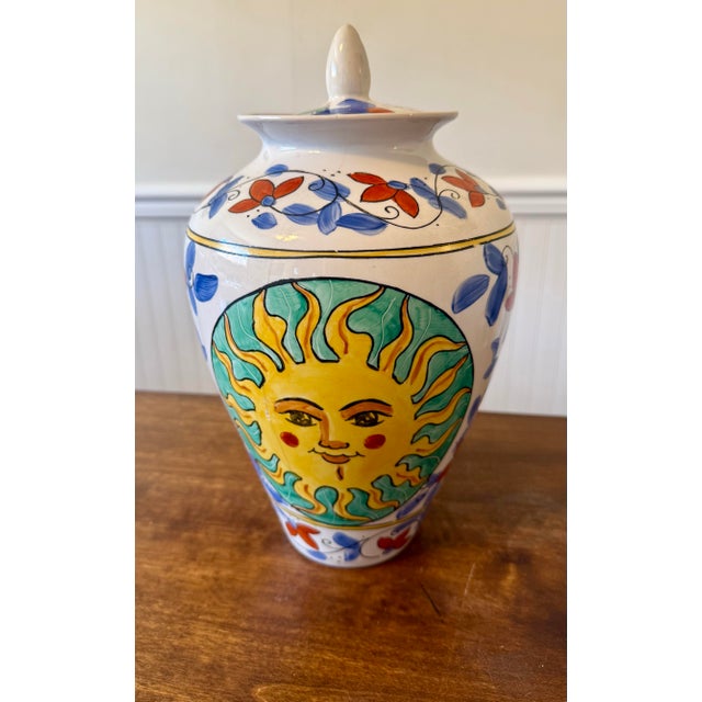 Chinoiserie Mid 20th Century Historical World Banking Institution Rare Sunburst Vase For Sale - Image 3 of 12