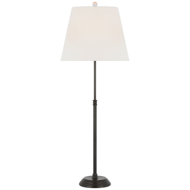 Traditional Suzanne Kasler by Visual Comfort Signature Wyatt 29" Buffet Lamp in Bronze with Linen Shade For Sale - Image 3 of 3