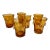 Italian Art Deco Festival Amber Cocktail Glasses With Prunts, a Set of 6 For Sale