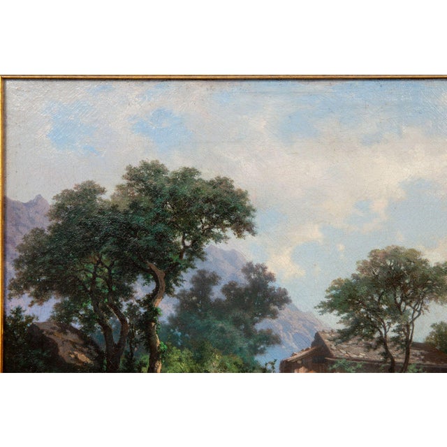 19th Century Swiss Antique Oil Painting of Mountains by Francois Niederhausern For Sale - Image 4 of 18