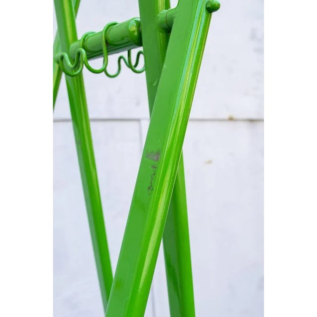 Italian Clothes Stand in Green Metal, 1970s For Sale - Image 6 of 9