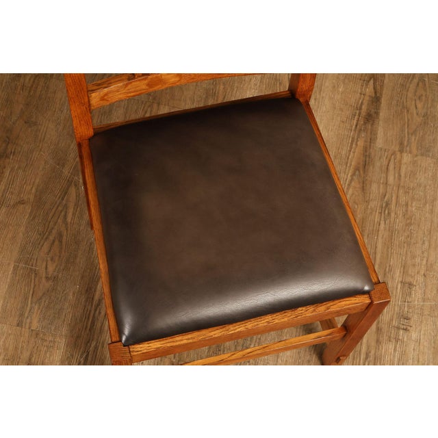 Stickley Mission Collection Set of Eight Oak Spindle Dining Chairs For Sale - Image 17 of 18