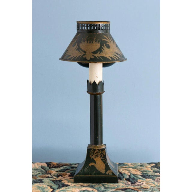 French Tole Oil Lamps, Set of 2 For Sale - Image 4 of 11
