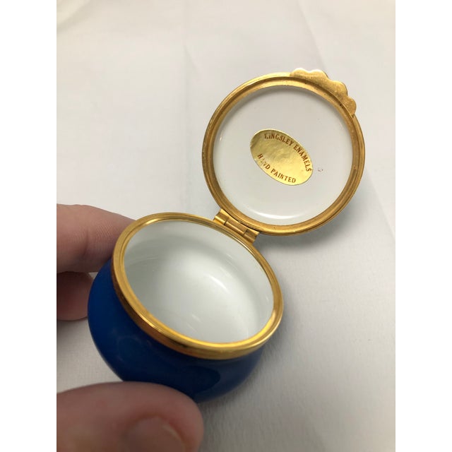 Blue enamel box. 1980’s +/- Good condition.