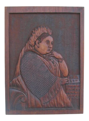 Queen Victoria of England Hand-Carved Wood Plaque