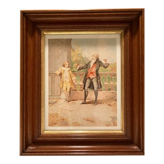 Mid 20th Century The Fencing Lesson by E. Percy Moran Framed Print For Sale
